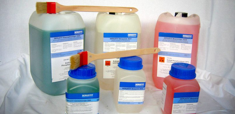 Środki do czyszczenia i odtłuszczania – Polecamy wysokiej klasy środki chemiczne firmy DERUSTIT do czyszczenia i odtłuszczania stali nierdzewnej